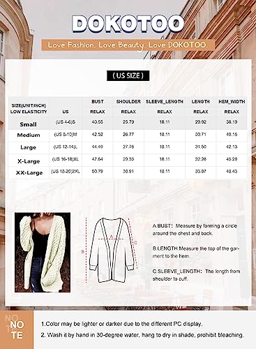 Dokotoo RU5W271545-17-L Women'S Long Sleeve Chunky Knit Cardigan Sweater thumb #5