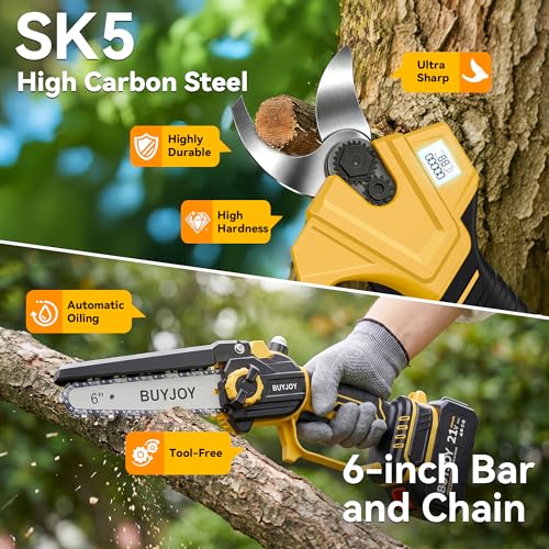 BUYJOY 4-in-1 Electric Pruning Shears