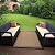 Gertmenian Indoor Outdoor Classic Flatweave Area Rug, Stain & UV Resistant Carpet, Deck, Patio, Poolside & Mudroom, 5x7 Ft Standard, Simple Border, Black Tan, 21490