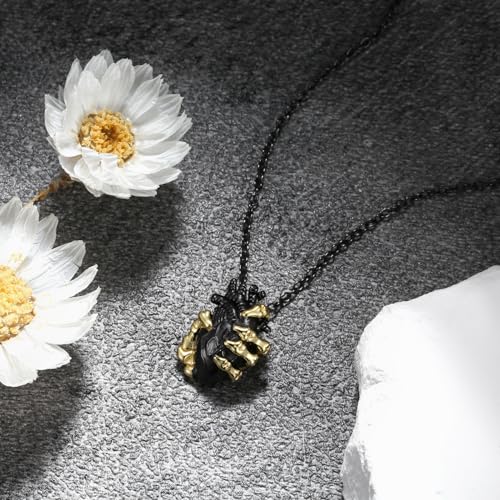 Anatomical Heart Necklace for Men Women 925 Sterling Silver Black Gothic Anatomical Heart Necklace Jewelry Gifts for Unisex Couple Birthday Thanksgiving Christmas Gifts4
