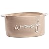 Woof Woven Rope Storage Baskets, Pet Dog Toy Bin Box Perfect for organizing Chew Toys Blankets leashes, Dog Toy holder Cotton Basket Puppy Bins