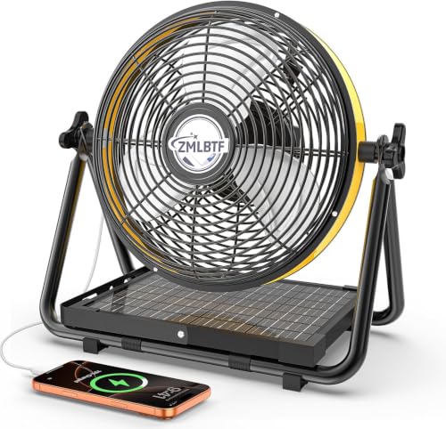 ZMLBTF 10 Inch Solar Powered Outdoor Fan with 10W Detachable Solar Panel - image 1