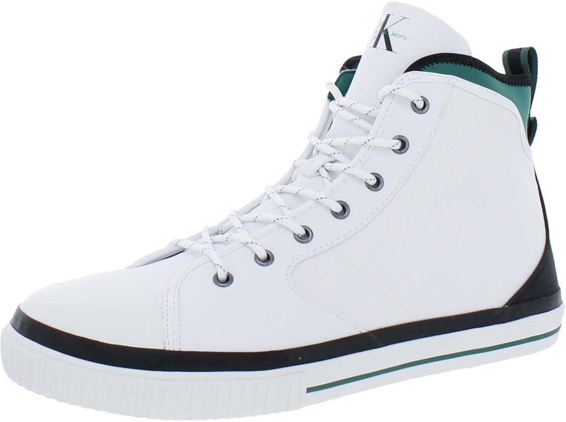 Calvin Klein Men's FIZA Sneaker, White 185, 11