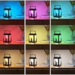 Outdoor Solar Table Lamp,Collasis 10 RGB Color Changing Lights,Portable Rechargeable Solar Lantern Waterproof, Touch Control Outdoor LED Lights Decorative for Patio Walking Reading Camping Bedside - Image 2