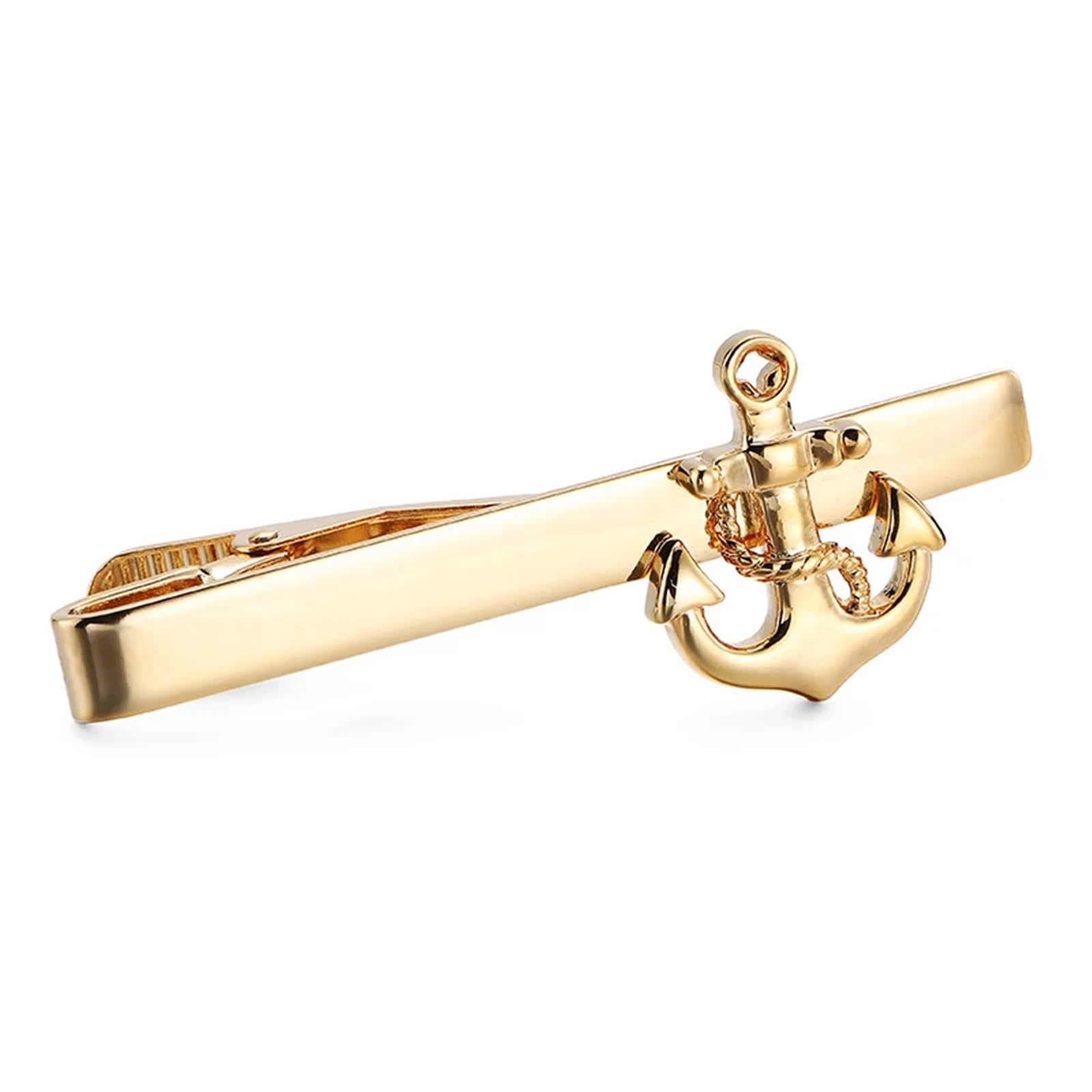 Pince à Cravate Pince à cravate ancre de bateau for hommes, mariage, conception matérielle en laiton, épingle d'ancre Pour Homme