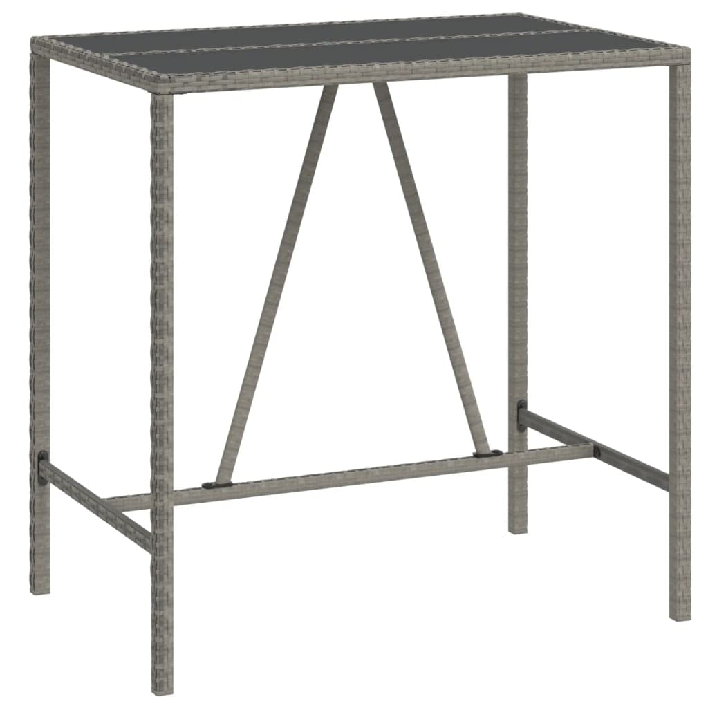 KCCKOM Bar Table with Glass Top Gray 43.3