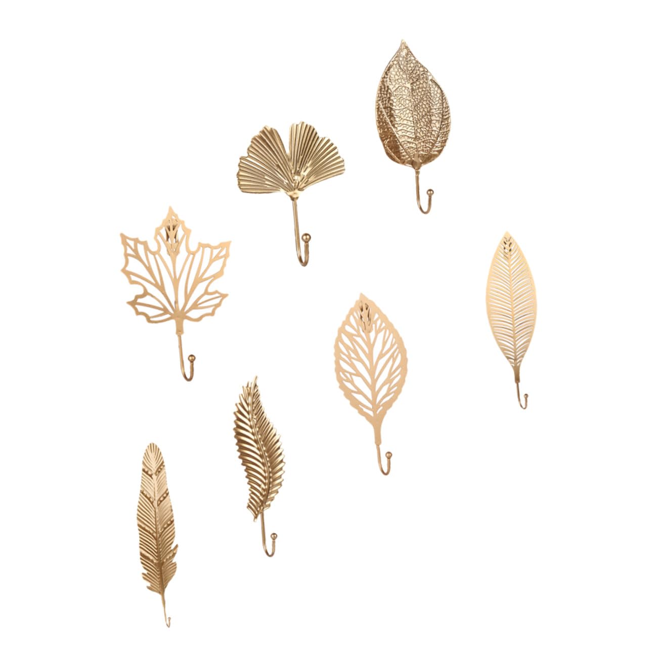 Crochets muraux en fer VALICLUD lot de 7 feuilles style nordique
