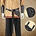 Berenlu Mens Renaissance Costume Set Medieval Belt Shoulder Armor Faux Leather Bracers Shawl Viking LARP Cosplay Accessories (Black A)