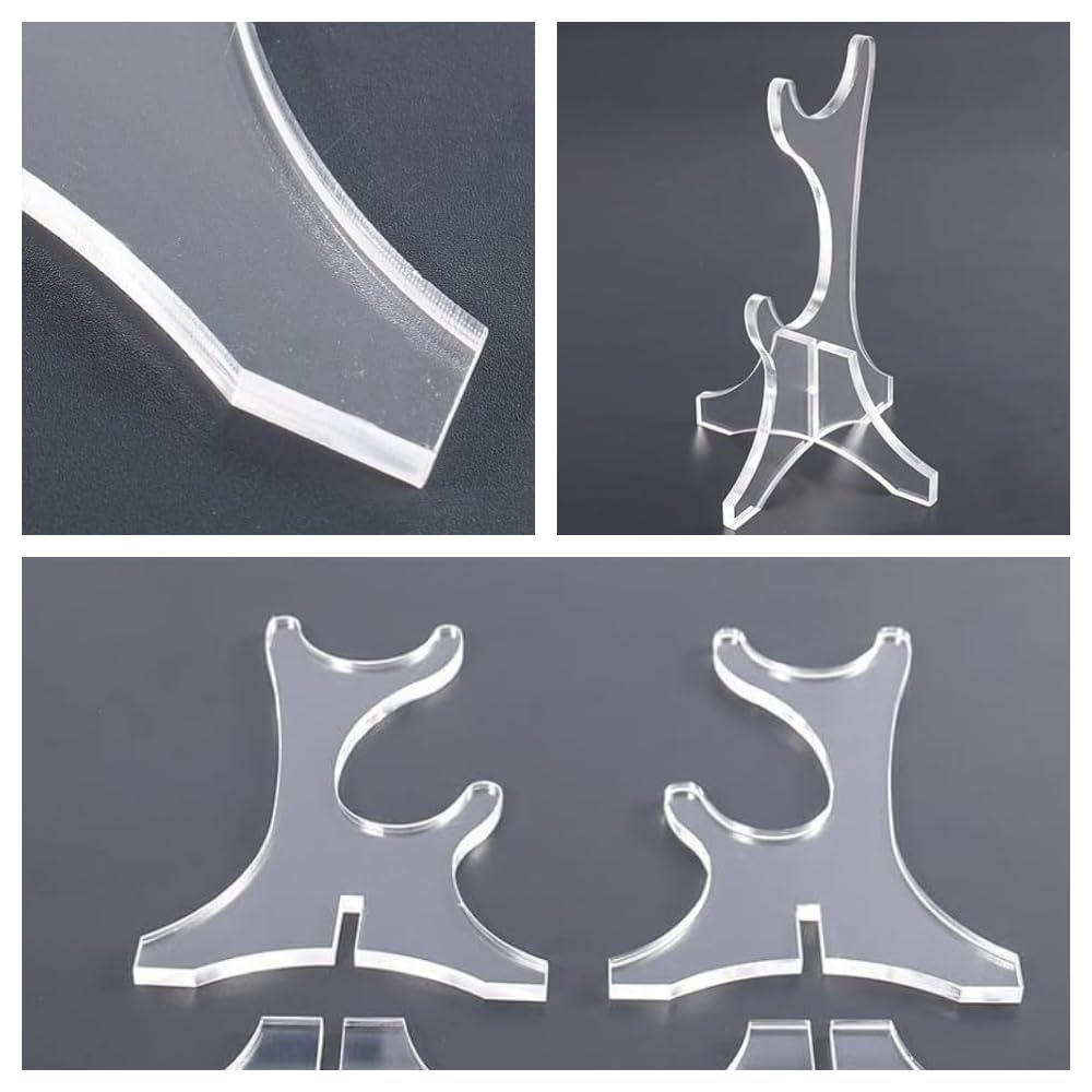 Lot de 2 supports de flûte à bec en acrylique transparent pour flûtes à bec et flûtes en bambou - Design vertical peu encombrant - Support stable pour bureau et maison