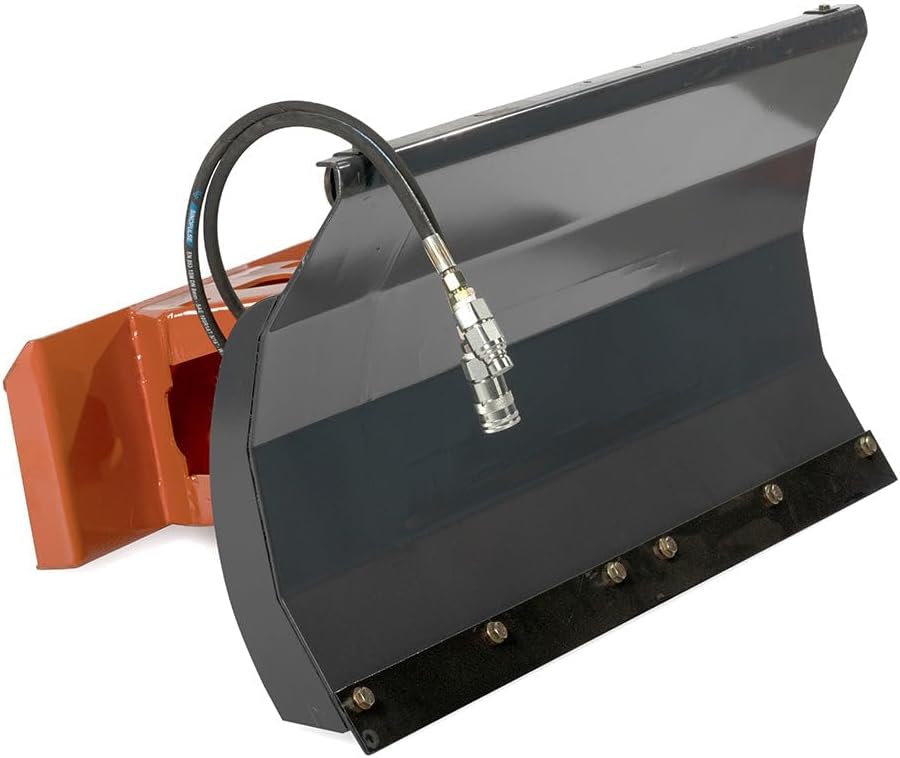 Titan Attachments 48" Hydraulic Dirt & Snow Pusher, Dozer Blade Mini Skid Steer Attachment, Hydraulic Blade Control, Quick Attach Connection, Replaceable Cutting Edge, Pushes Dirt, Sand, Snow, Rubble