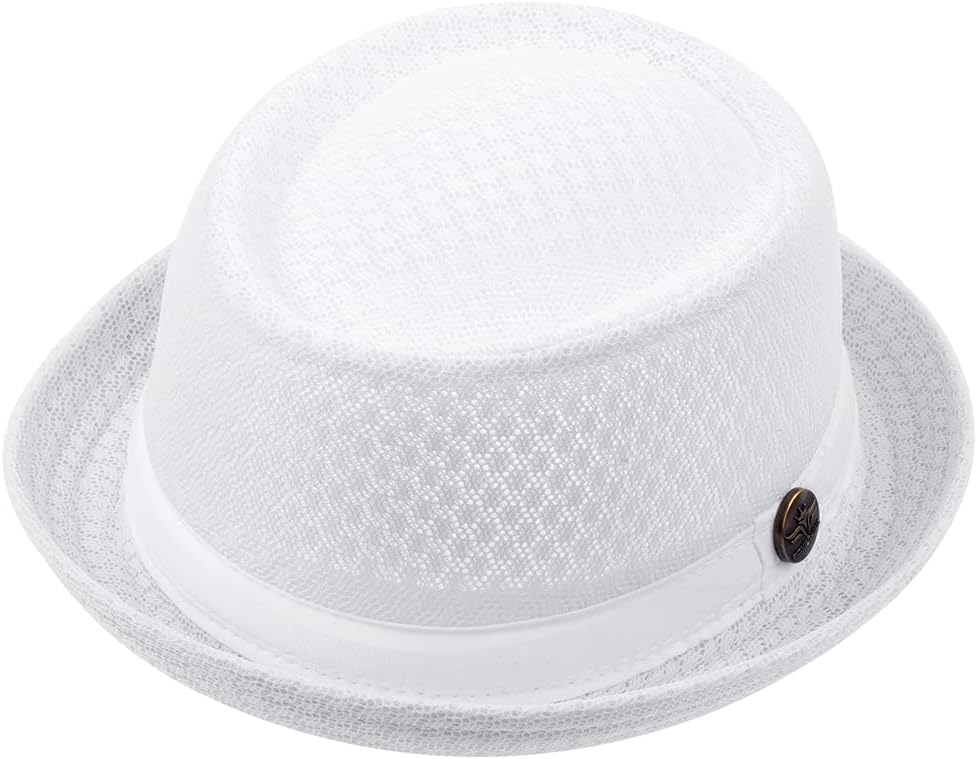 6Pcs Summer Beach Party Fedora Cap Boater Porkpie Breaking Bad Flat Hat for Men Women