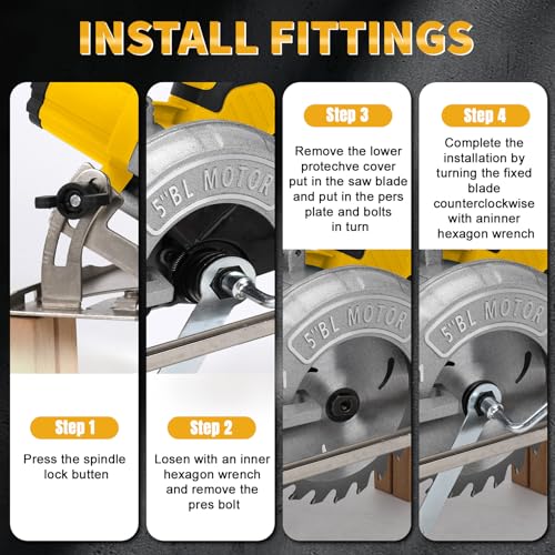 Image of 5 Inch Cordless Circular Saw for Dewalt 20V Max Battery, No Battery