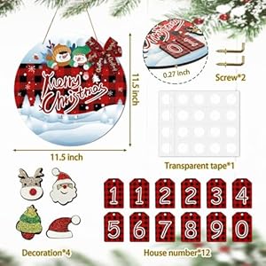 Christmas Countdown Calendar Decor for Front Door Sign, Days Till Christmas Countdown Sign DIY Reusable Wooden Wreath Merry Christmas Hanging Sign for Farmhouse Bedroom Home Wall Gifts Christmas Countdown Calendar Decor for Front Door Sign Days Till Christmas Countdown Sign DIY Reusable Wooden Wreath Merry Christmas Hanging Sign for Farmhouse Bedroom Home Wall Gifts