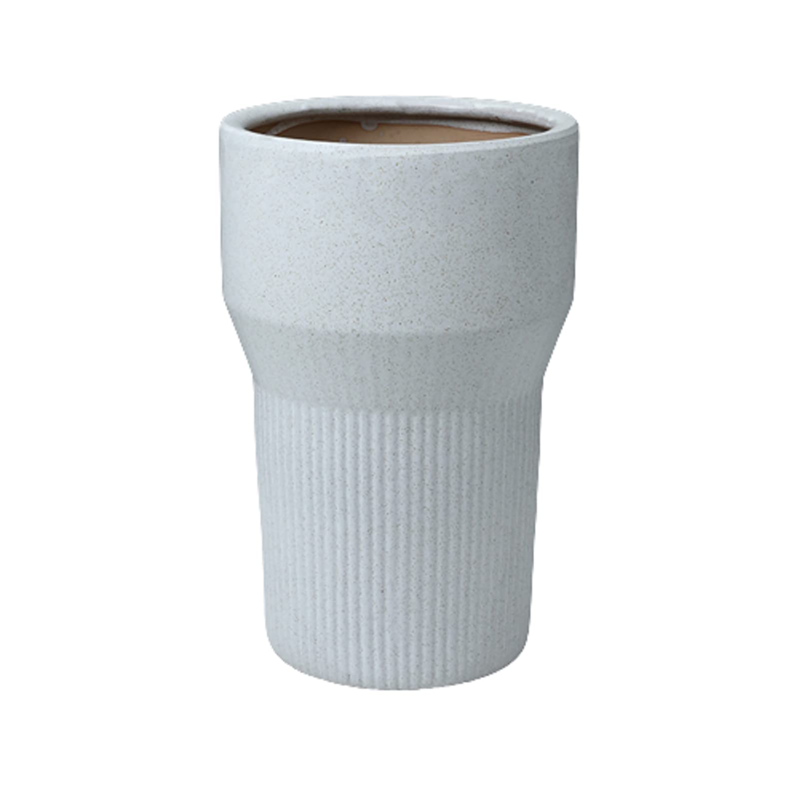 Vasi da Giardino Vaso per Piante Alto a Righe Verticali, vasi da Fiori in Ceramica per Interni da Esterno con Fori di drenaggio Stile Moderno per casa e Giardino