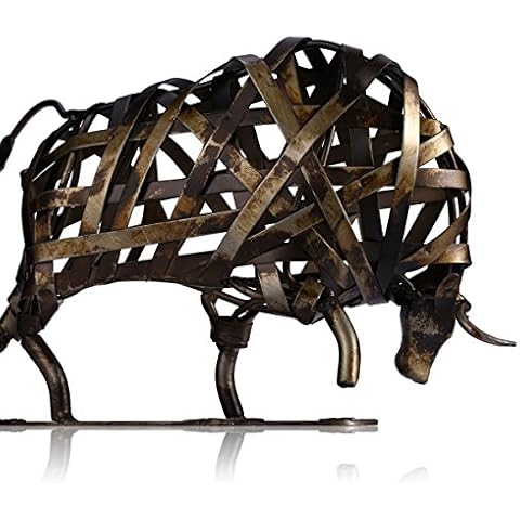 Tooarts Handmade Metal Cattle Sculpture Ornament Cover