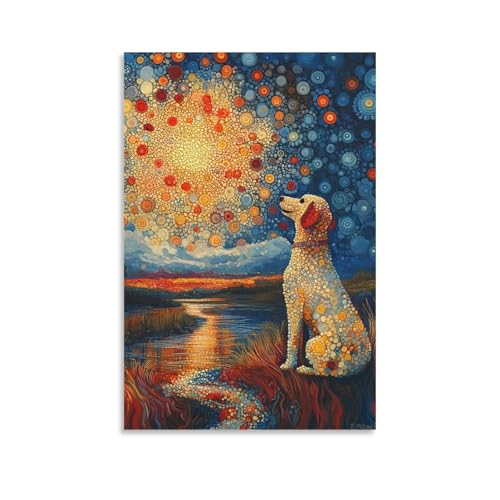 Pinturas murales e impresiones lienzo de perro Labrador cuadro decorativo de 50x75cm