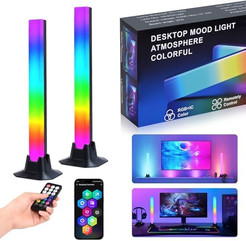 Smart Luces LED, Barras de Luces LED para juegos, Barras de Luz LED RGB Lampara Inteligente con Múltiples Efectos de Iluminación, Light Bar para Gmain...