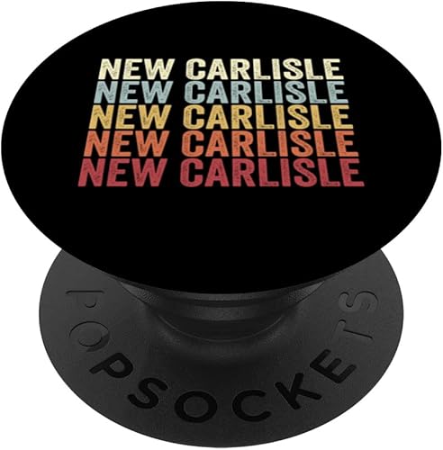 Miniatura 1 de New Carlisle Ohio New Carlisle OH Retro PopSockets de texto vintage intercambiables PopGrip