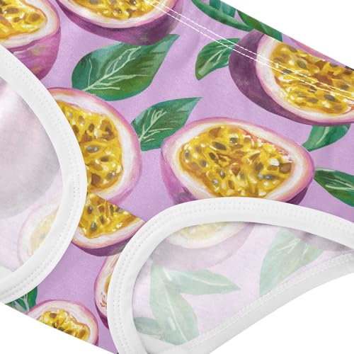 Wusikd Passionfruit Girls' Underwear Cotton Purple Girls Briefs Soft Toddler Underwear 2T4