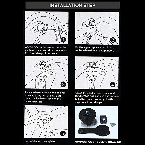 Yorten Botão giratório do volante da esfera da direção hidráulica