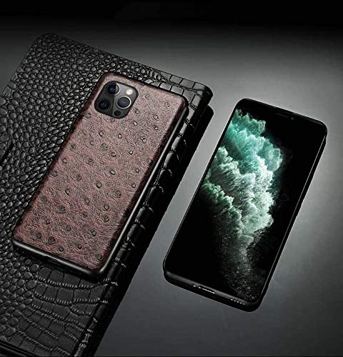 Étui en cuir véritable iPhone 12 Pro Max antichoc dos surélevé - 3