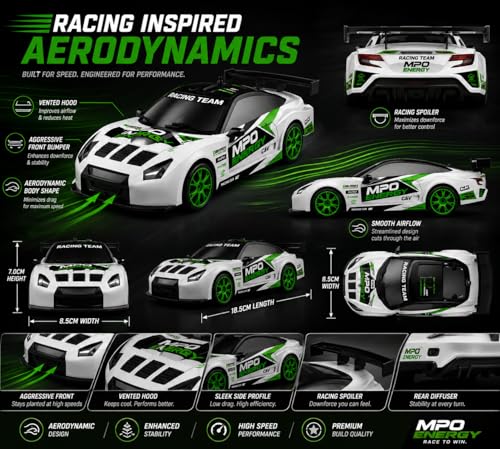 Image of Remote Control Sports Car & Off-Road SUV Toy for Kids, High Speed RC Racing with Wireless Remote, Realistic Lights & Premium Design Gift for Boys Girls (MPO Drift CAR)