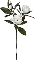 Vista 1 de Tallo de flor de magnolia de seda real Touch de 35 pulgadas, color blanco (paquete de 4)