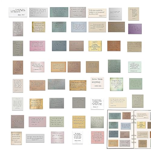 Biblia - Adhesivo para letras, 50 frases mecanografiadas vintage, pegatinas para letras impermeables, para diario de scrapbooking