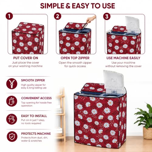 Image of Star Weaves Semi Automatic Washing Machine Cover for LG 6kg, 6.2kg, 6.5kg, 7kg, 7.5kg & 8kg Top Load | Waterproof, Dustproof, Rustproof | Heavy Duty Polyester Cover