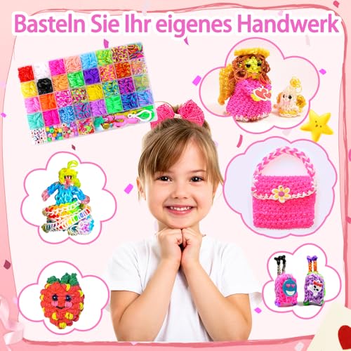 DTYDECLE 2700+ Loom Bänder Set für Armbänder, Loops Gummis Bänder Loom Rubber Bands Kit Kinder Basteln für Junge und Mädchen
