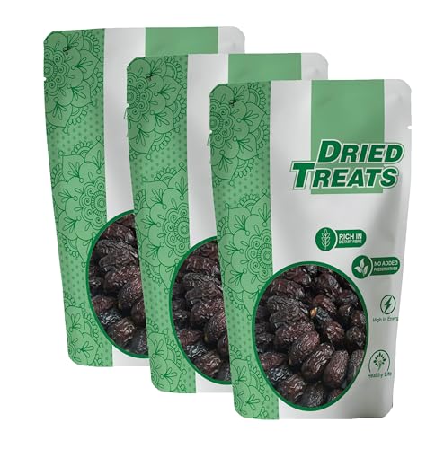 Image of Dried Treats Dried Fruits Nuts And Seeds (Lal Khajoor /Red Dates, 600g (3x200g))
