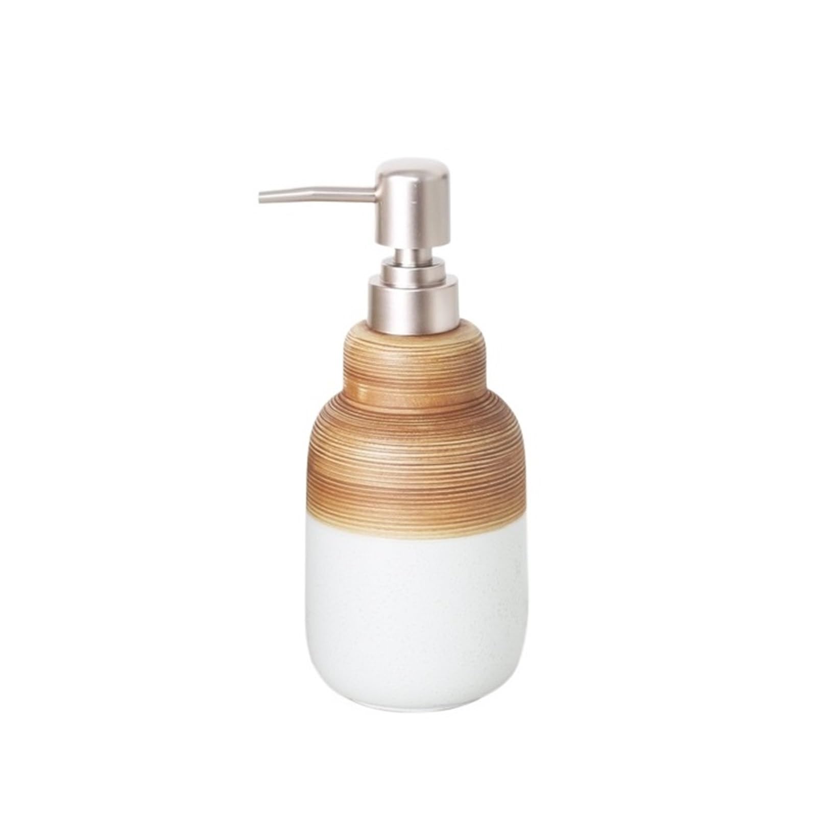 soap dispenser Vintage Ceramic Lotion Push Bottle Soap Dispenser For Kitchen Bathroom 400ml(White)