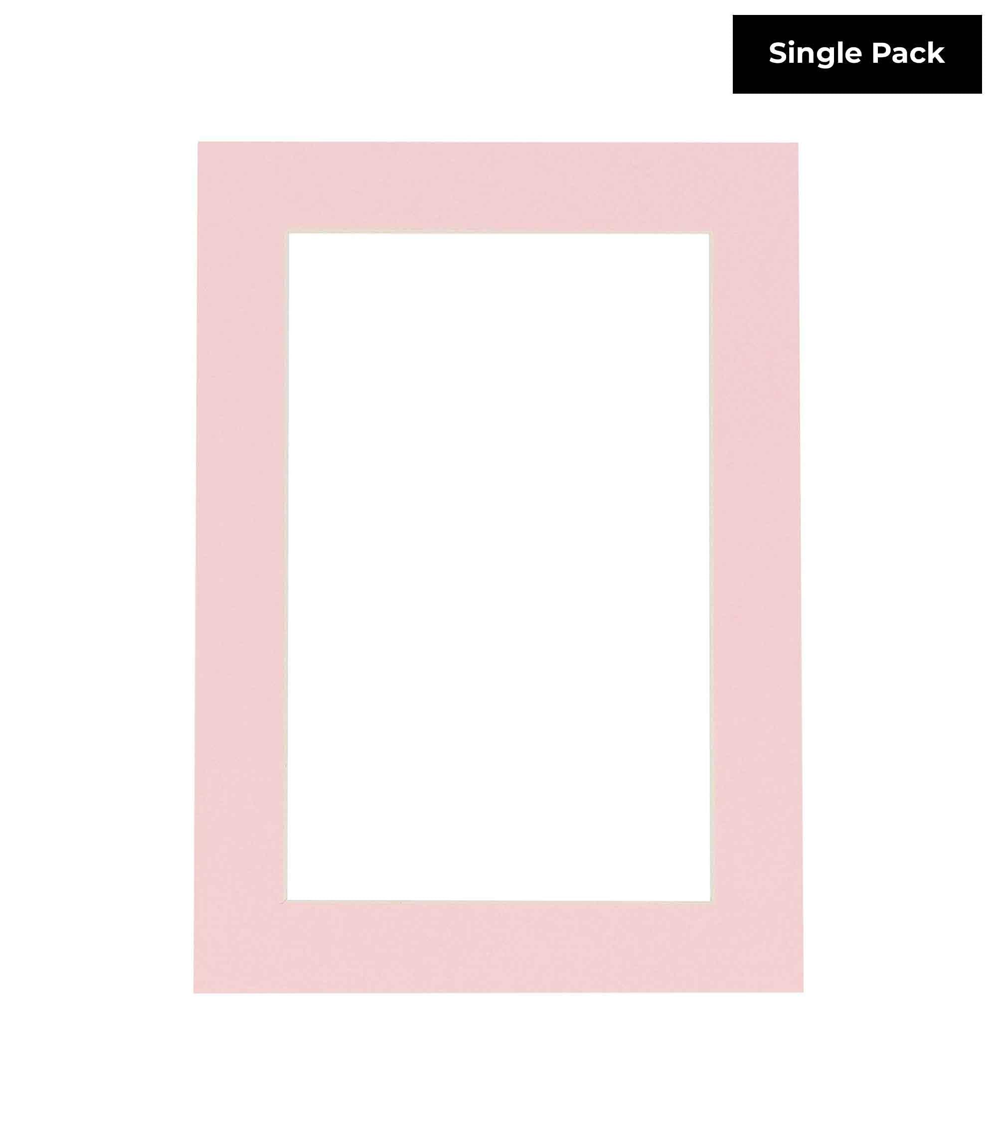 11x14 Mat Bevel Cut for 9x12 Photos - Acid Free Soft Pink Precut Matboard with Backing Board and Crystal Clear, Self Seal Photo Mat Bag - for Pictures, Photos, Framing - 4-ply Thickness