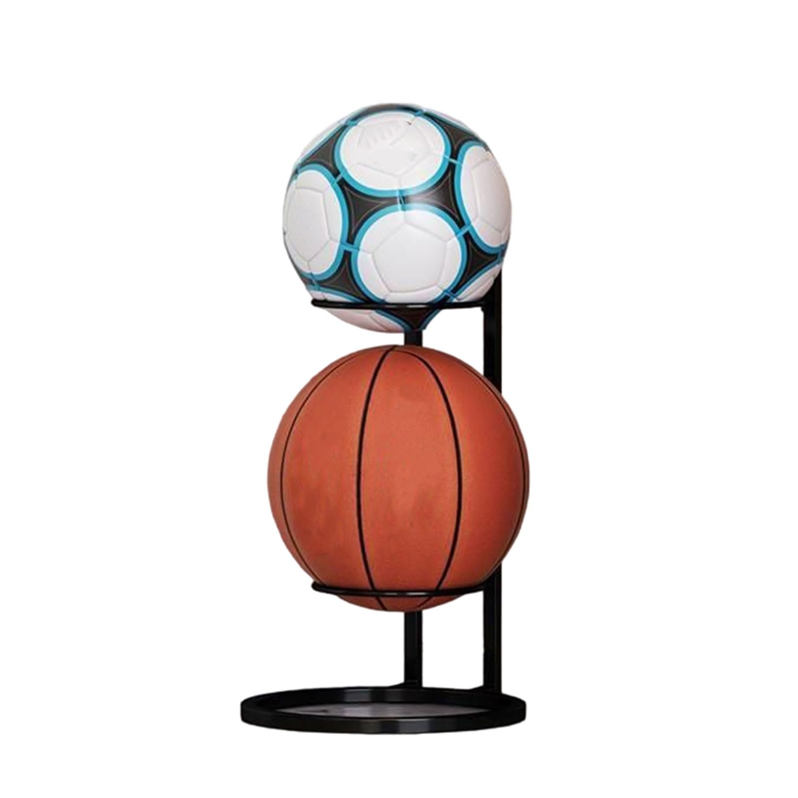 Espositore verticale in metallo per pallacanestro, calcio, pallavolo, attrezzature sportive salvaspazio con ruote