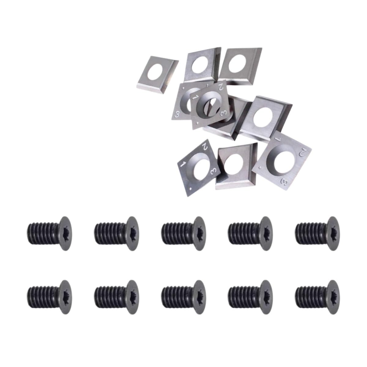 Laxalo One Color 20Pcs/Set Replacement Carbide Cutters Blades, Turning Square Indexable Inserts 14X14x2mm With M6 Screws