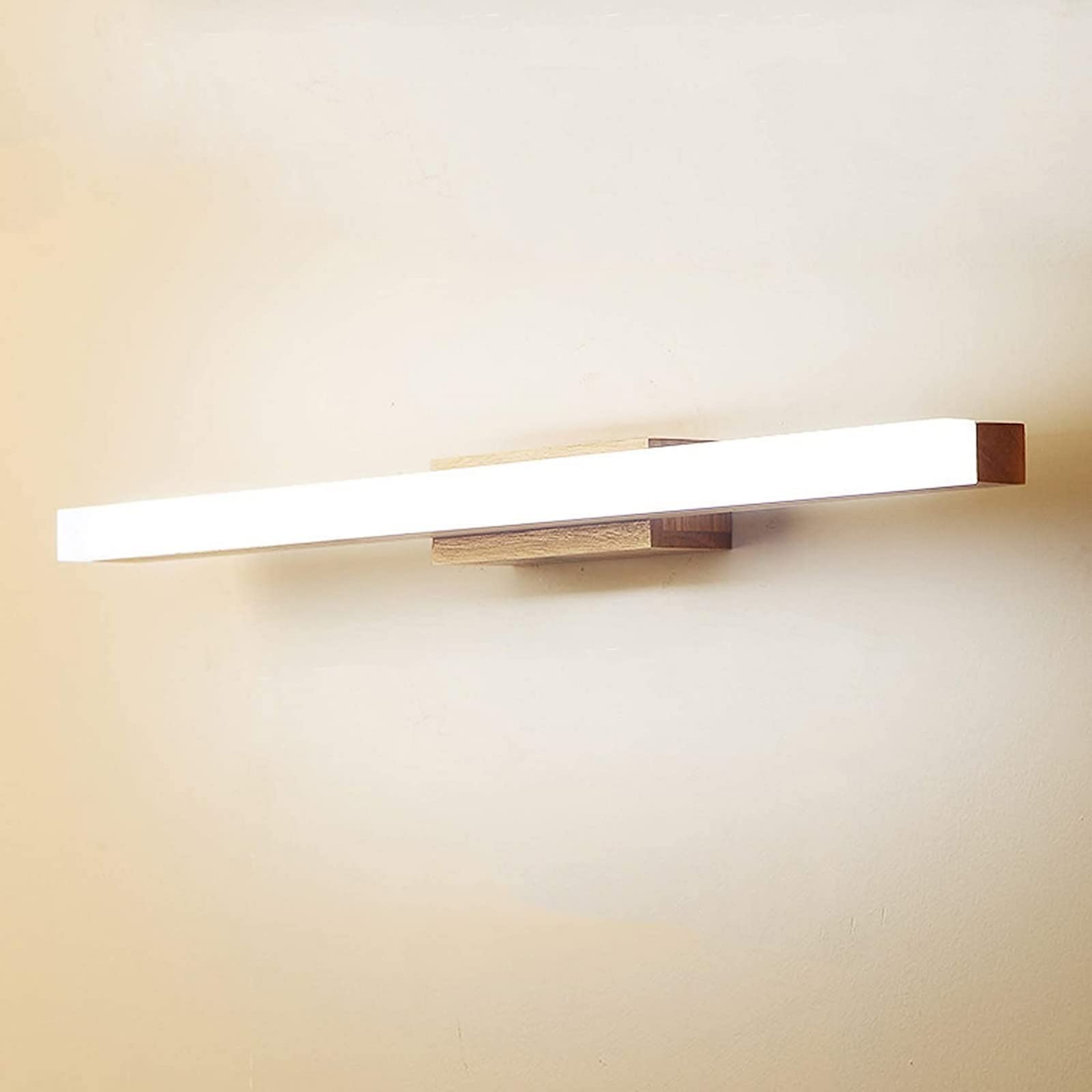 Applique murale en bois moderne et acrylique LED 3000K pour miroir raffiné