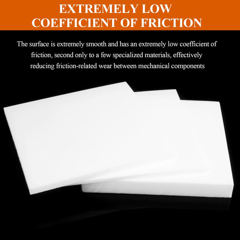 Blocco di Teflon Bianco, Lastra Quadrata in PTFE 100×100 Mm, Spessore 35–50 Mm Adatta per Applicazioni in Officine di Lavorazione Meccanica,100×100×50mm