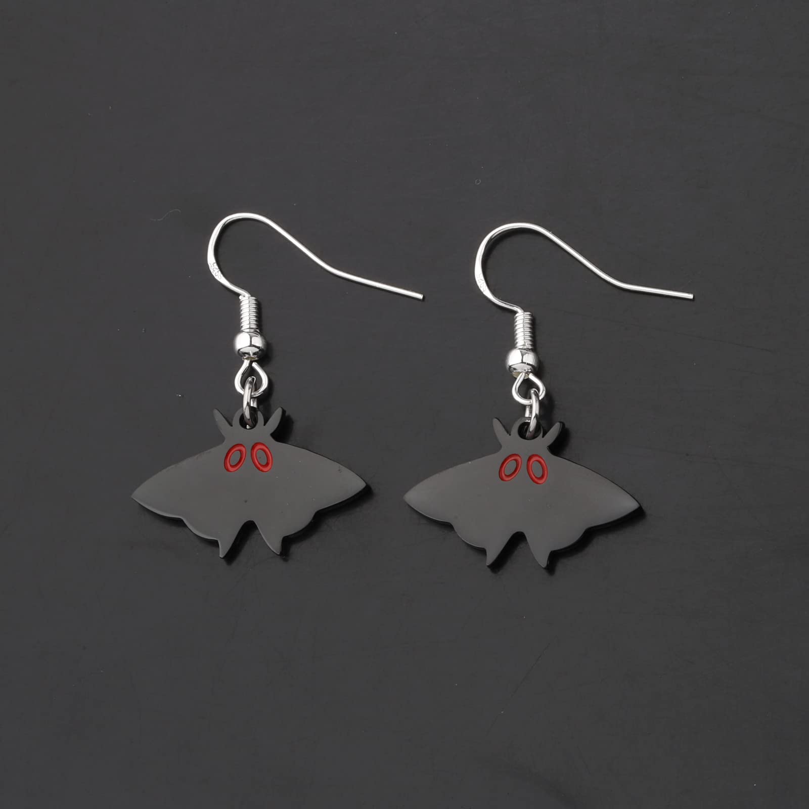 Pendientes de polilla para hombre amante, polilla, insecto, bruja, monstruo, espeluznante, raro, funky, joyería de Halloween, Metal, Acero inoxidable 3