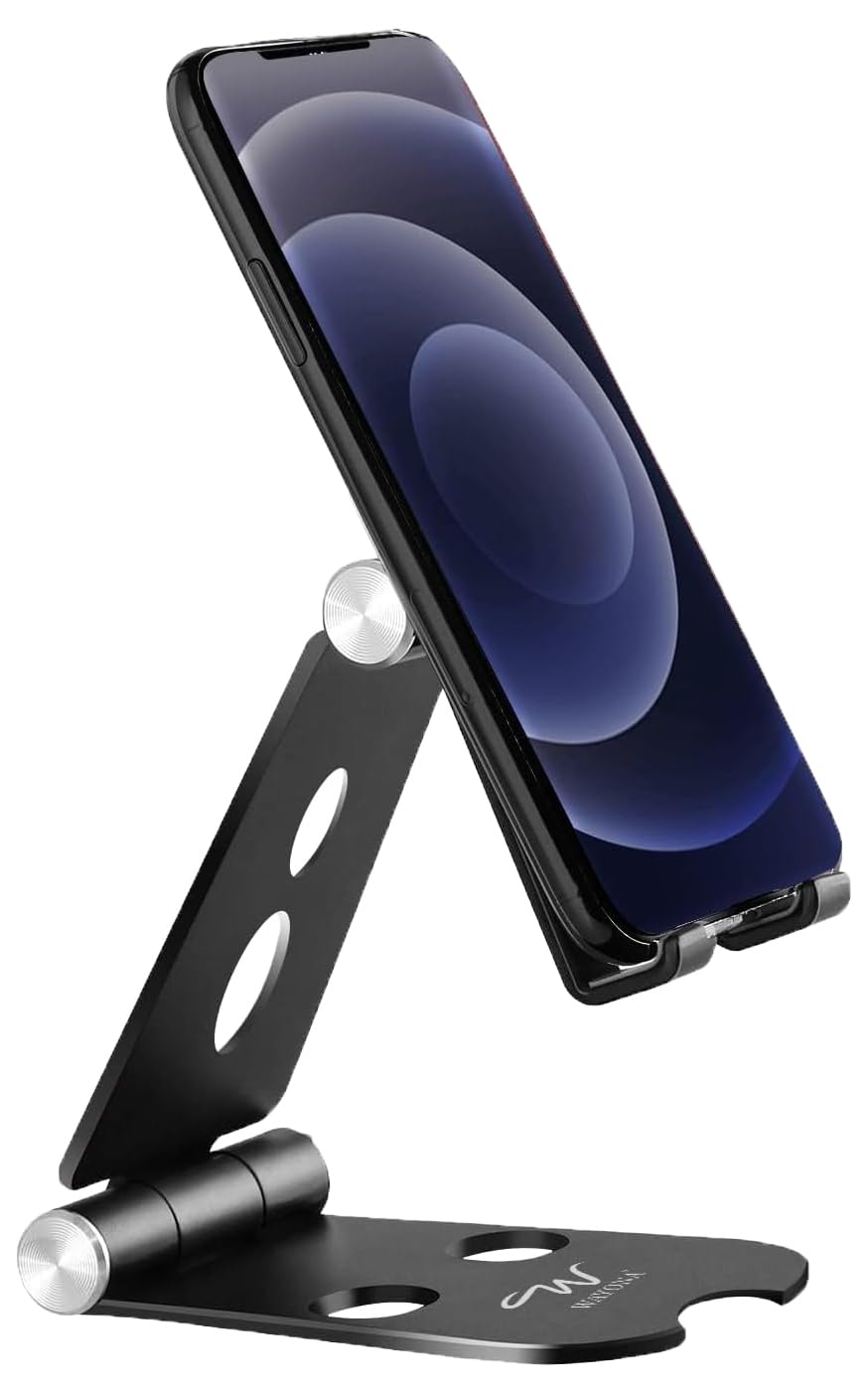 Wayona Masaüstü Alüminyum Mobil Stant, Ayarlanabilir Çok Açılı, Katlanabilir/Tutucu Dock Standı, Akıllı Telefonlar, Tabletler Ve Ipad Için, Mobil Stant, Siyah