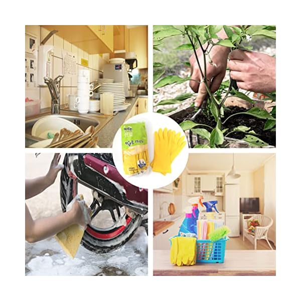 MAMISON 10 Pack Simple and Short Hands Gloves, Reusable Non-Slip Rubber Gloves Large Size