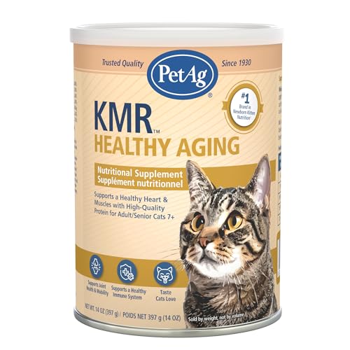 PetAg KMR Healthy Aging - 14 oz - Supports a Healthy Heart & Muscles with Protein for Adult/Senior Cats 7+ - Easy to Use
