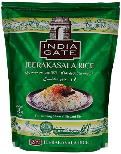 India Gate Jeerakasala Reis: Genießen Sie die aromatische Köstlichkeit von Keralas Aromen (2Kg)
