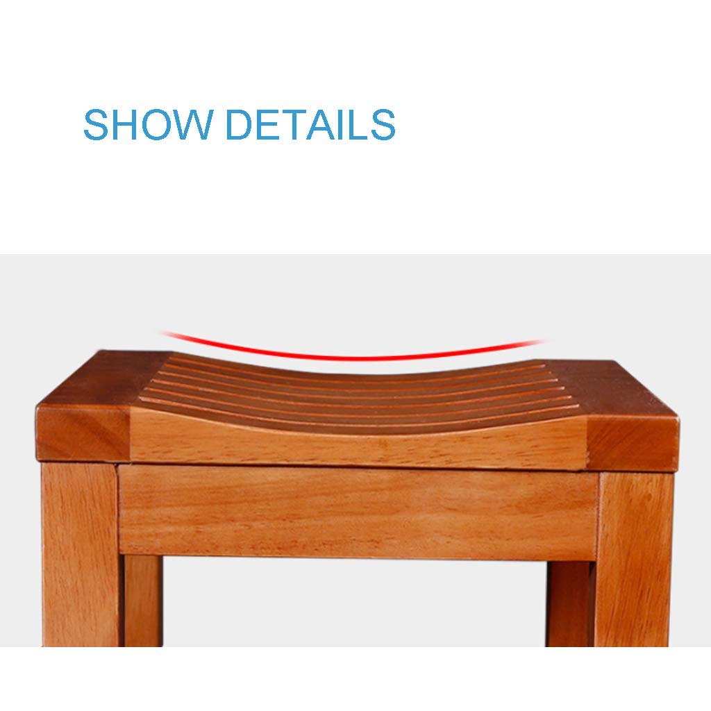 Taburetes de baño, Silla de Ducha Impermeable de Madera de Caucho | Ayuda para el baño | Seguridad Antideslizante para bañeras | para discapacitados, Personas Mayores, bariátrica,4