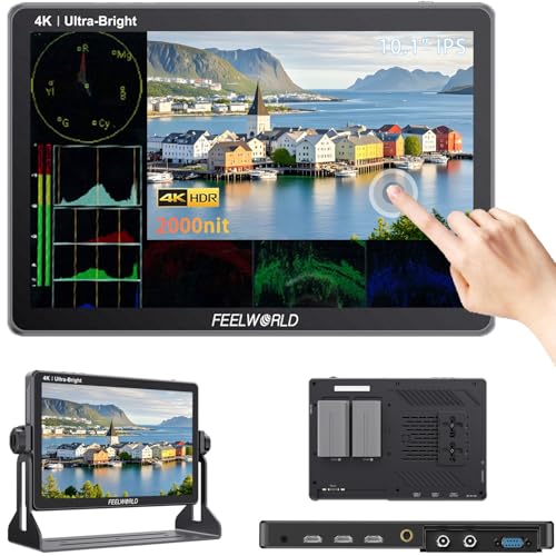 Image of FEELWORLD LUT11S 10.1 Inch Camera Monitor, 2000nit IPS Touch Screen 1920x1200, 4K 60Hz HDMI Camera Field Monitor SDI, Video Assist HDR Waveform Focus Peaking 3D LUT