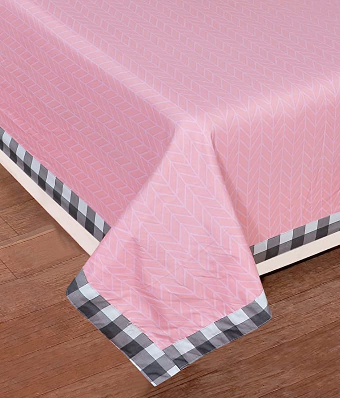 Image of RD TREND Presents Luxurious Glace Cotton Supersoft 180 Tc Double Size(90X100 Inch)Flat Geometric Double Bedsheet(Topsheet)Without Pillow Covers Colour Pink