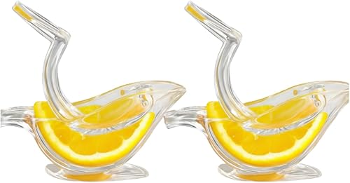 Paquete de 2 exprimidores de limón en forma de pájaro, exprimidor de limón manual de acrílico, exprimidor de lima, exprimidor de mano en forma de
