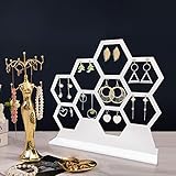 Earring Holder, Acrylic Stud Earring Stand Display, Honeycomb Clear Earrings Organizer Jewelry...