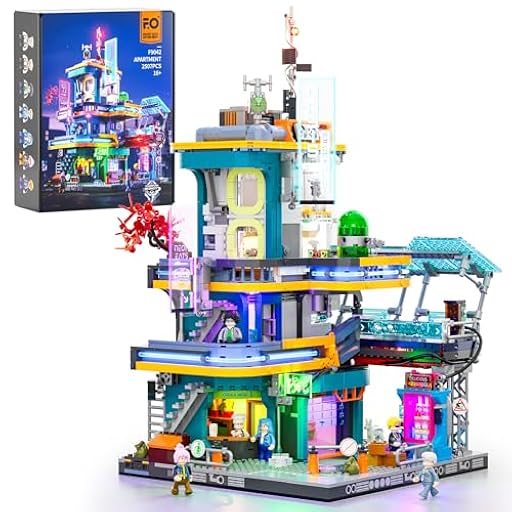FUNWHOLE Mansión Ciberpunk Set de Ladrillos con Iluminación - 2524 Piezas, Set Modular de Edificaciones de Ciudad Futurista para Exhibición, Idea para Adultos y Amantes de la Ciencia Ficción | Ya disponible en tu tienda friki favorita! En mundofriki.es! FUNWHOLE Mansión Ciberpunk Set de Ladrillos con Iluminación - 2524 Piezas, Set Modular de Edificaciones de Ciudad Futurista para Exhibición, Idea para Adultos y Amantes de la Ciencia Ficción | Ya disponible en tu tienda friki favorita! En mundofriki.es!