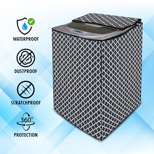 Image of Lithara Top Load Fully Automatic Washing Machine Cover for LG, Samsung, IFB, Whirlpool, Suitable for 6 KG & 6.5 KG - Waterproof, Dustproof Cover (Print-11)