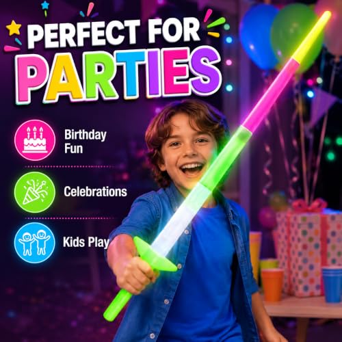 Image of MAPPERZ Sword Design LED Lights, Dark Flashing Sword Stick Light Toys for Kids, LED Talwar Light for Fun, Entertainment, Dancing, Party Boys and Girls Gift (Pack of 1)